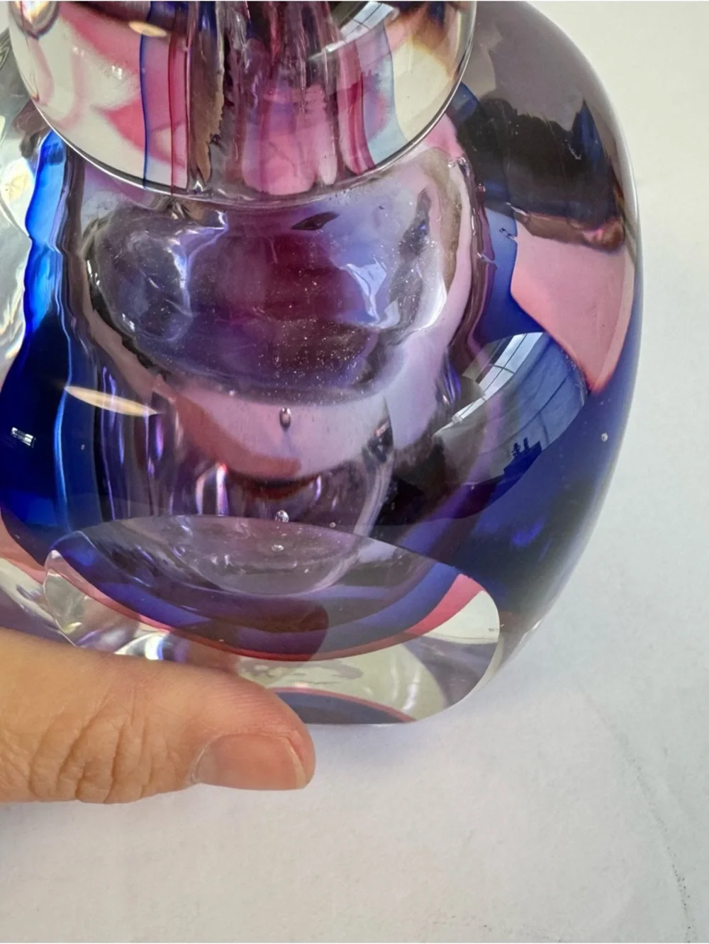 Vintage Summerso Art Glass Bud Vase Purple Pink Blue Murano Style - Picture 7 of 10